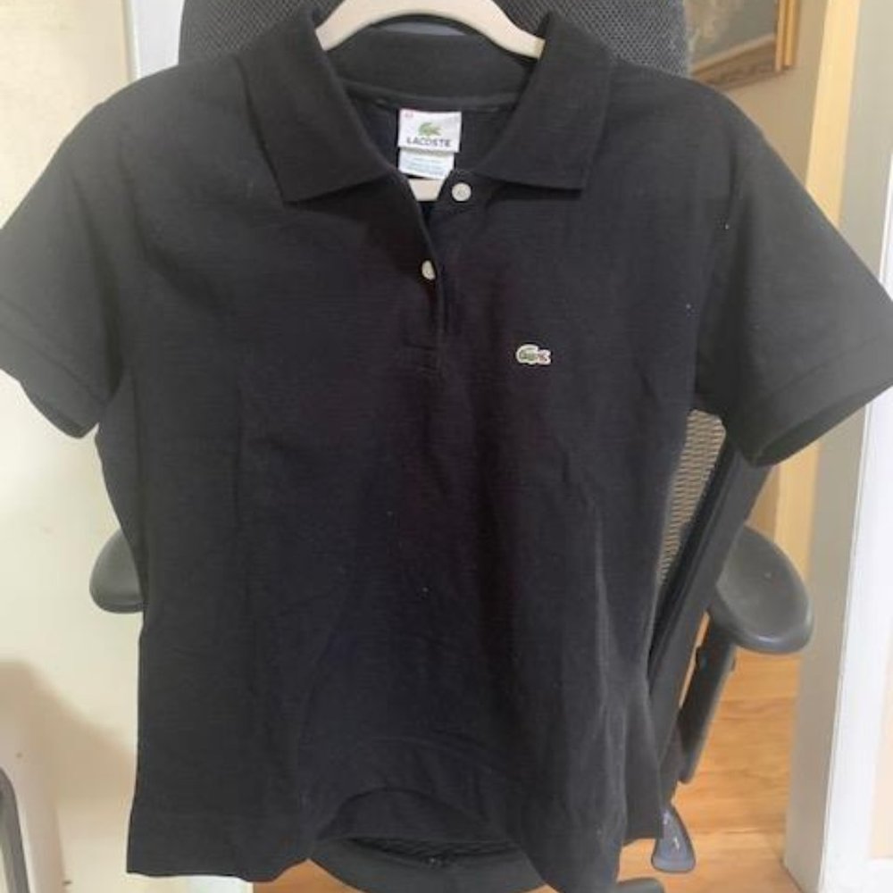 LACOSTE Black short-sleeve shirt. Size 40.
